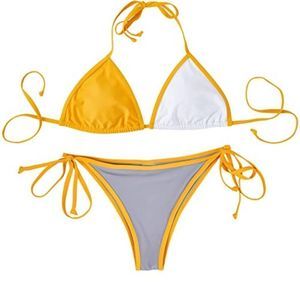 zowya Women Solid Bikini Sets Halter String Triangle Swimsuit NWT